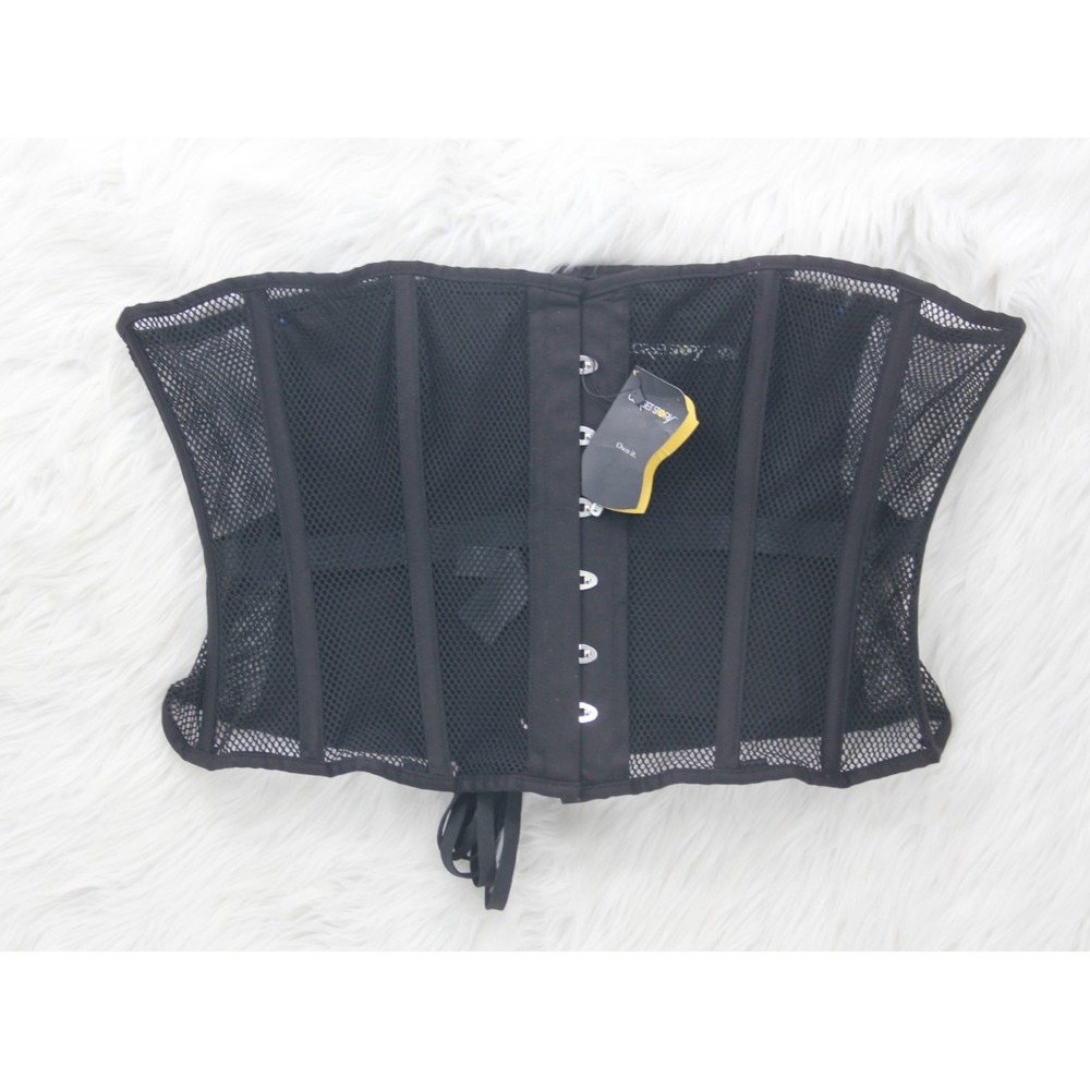 Corset Story Mesh Waspie Corset Women's Black Size 46 Cosplay Biker Adjustable